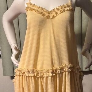 MACHKA Sleeveless Midi Dress High Low Euro 40 Yellow